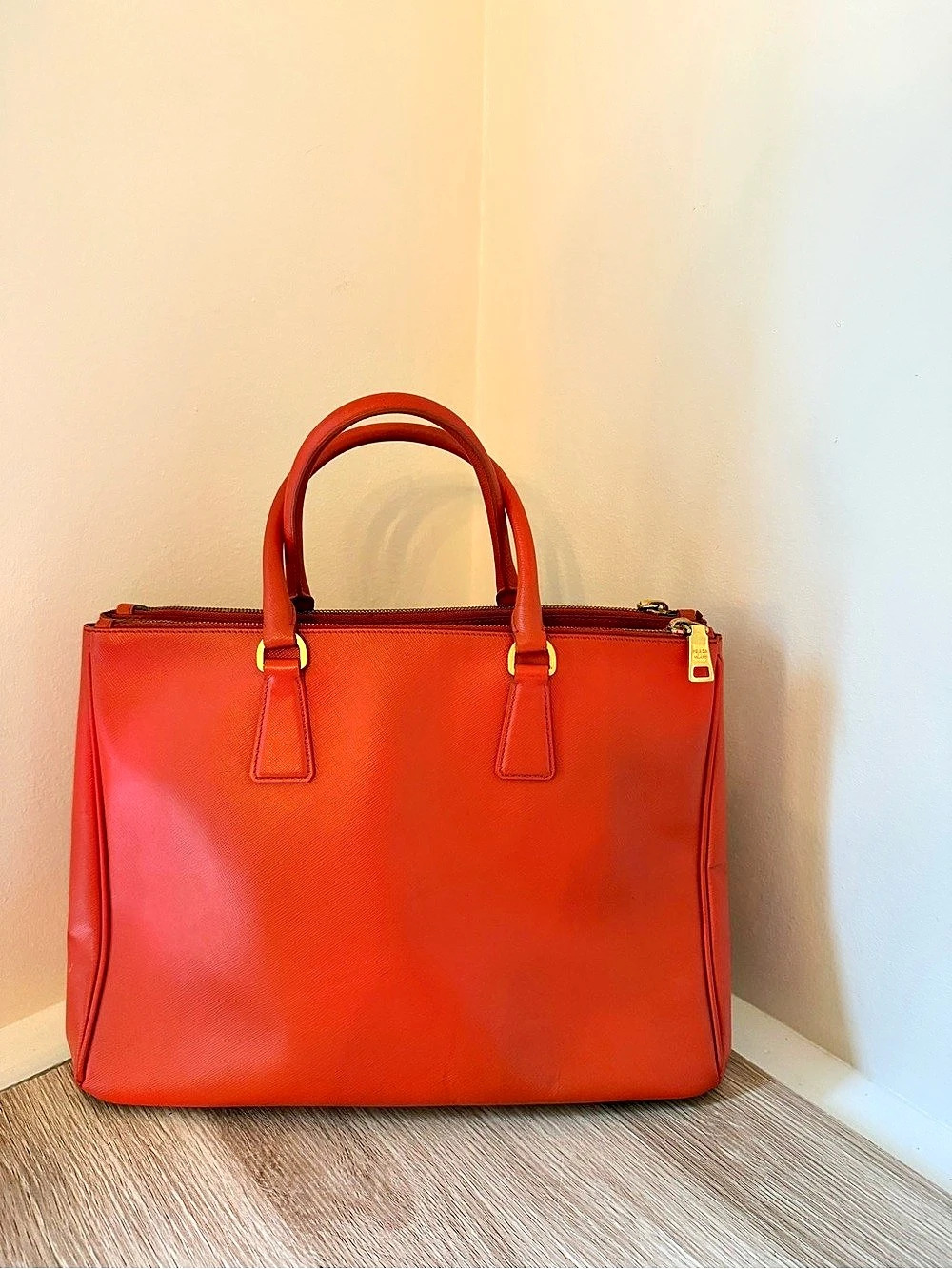 Prada Saffiano Leather Lux Galleria Double Zip Tote - Picture 2 of 15